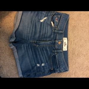 Blue Ripped Hollister Shorts